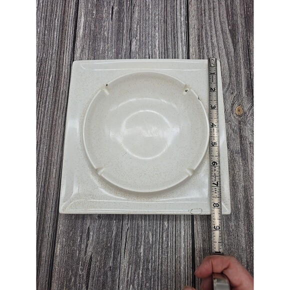 Vintage MCM Hyalyn Pottery Ashtray No. 45 Made In USA 8.2 MCM Cream Spotted - Picture 8 of 10
